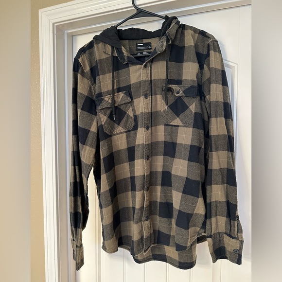 Flannel Shirt w/Hood - Picture 1 of 4